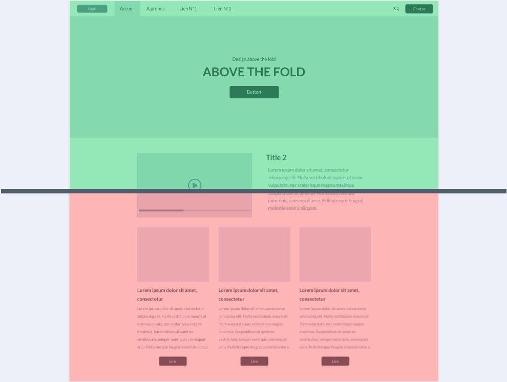 Design web design above the fold