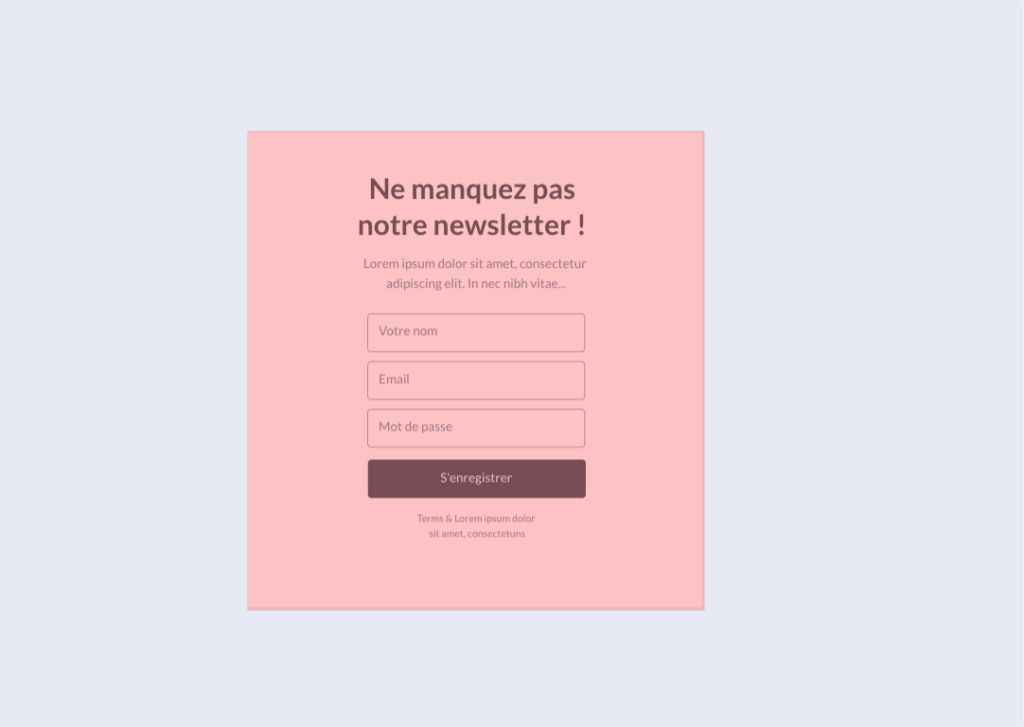 Design web fenetres modales pop in formulaire newsletter 2