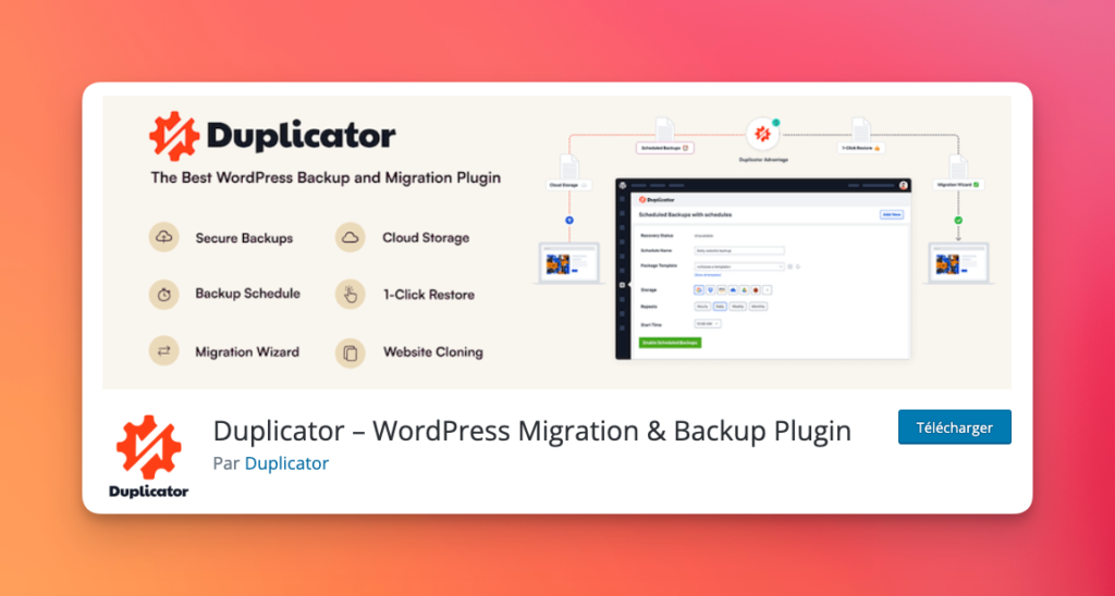 Duplicator wordpresss plugin
