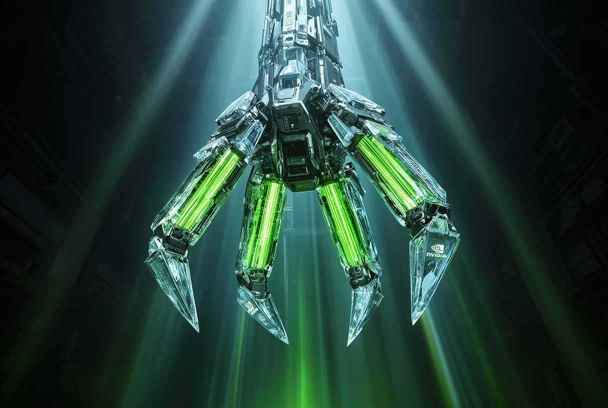 NemoClaw Nvidia : architecture de griffe mécanique cristalline contrôlant des flux de données d'agents IA en entreprise