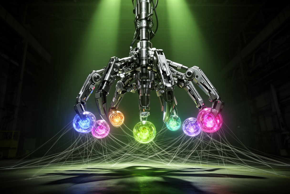 Griffe mécanique massive orchestrant des agents IA autonomes, métaphore du framework OpenClaw présenté à la GTC 2026