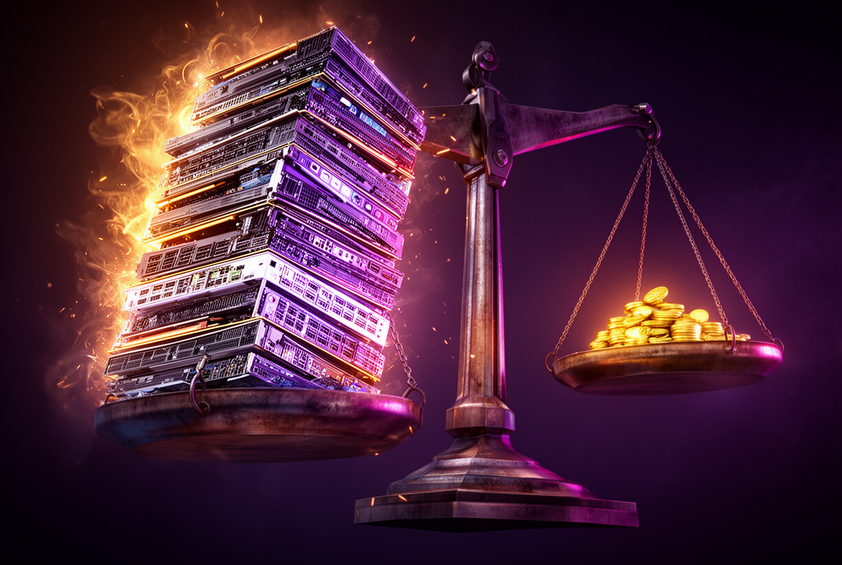 Unbalanced scale between GPU costs and Sora's revenue, illustrating the economic failure